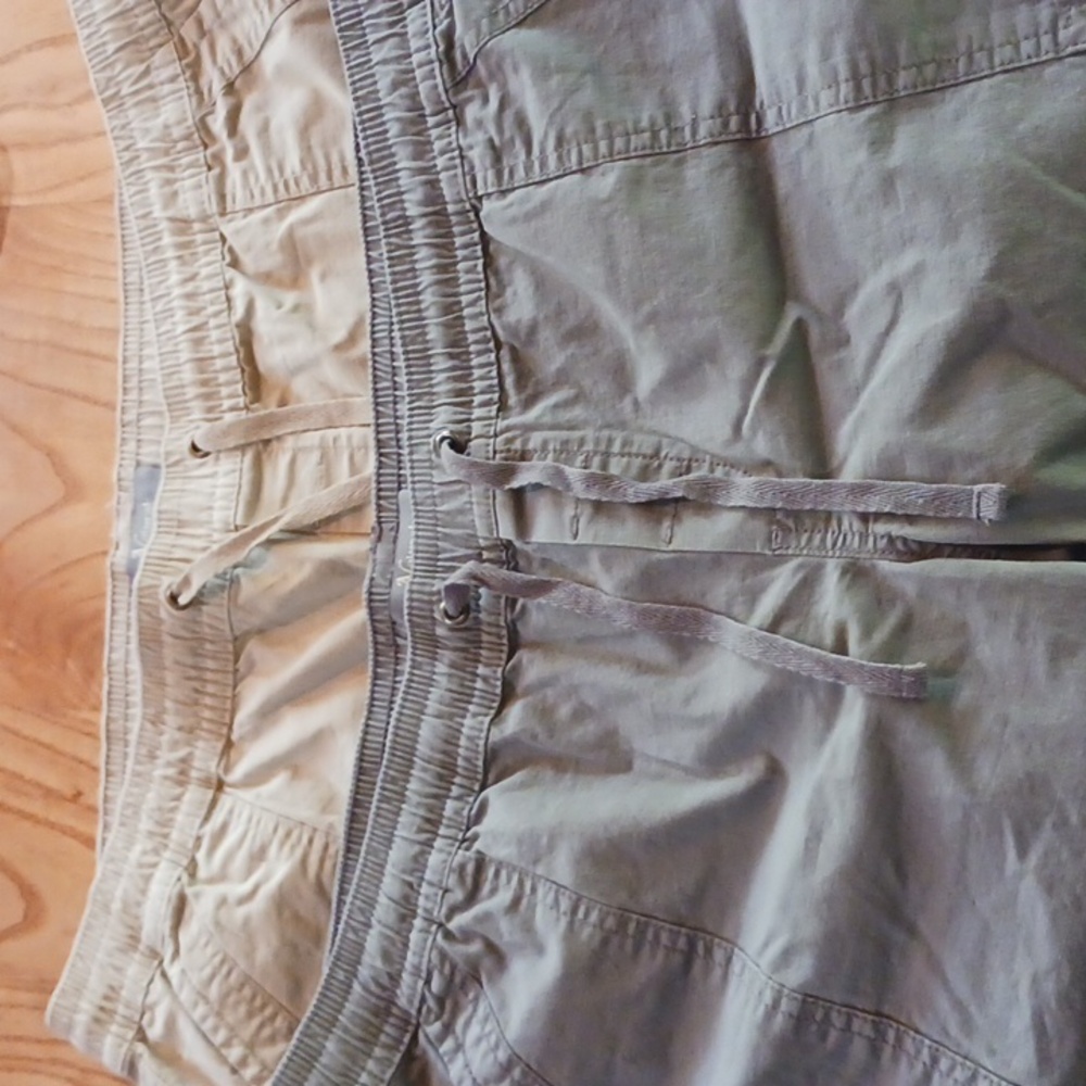 Natural reflections 2 pair of shorts, gray and Tan
